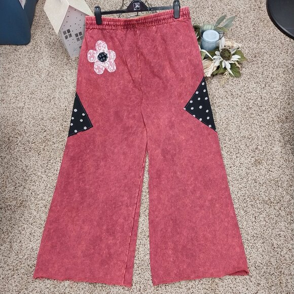 3539 Size 2X Zenana Mineral Washed Upcycled Pull On Pants with Raw Hem,NWT. - Picture 5 of 7